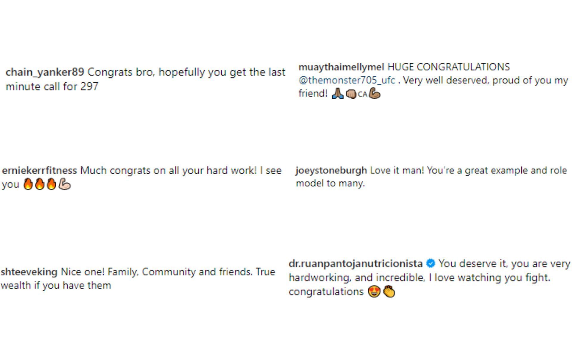 Instagram comments.
